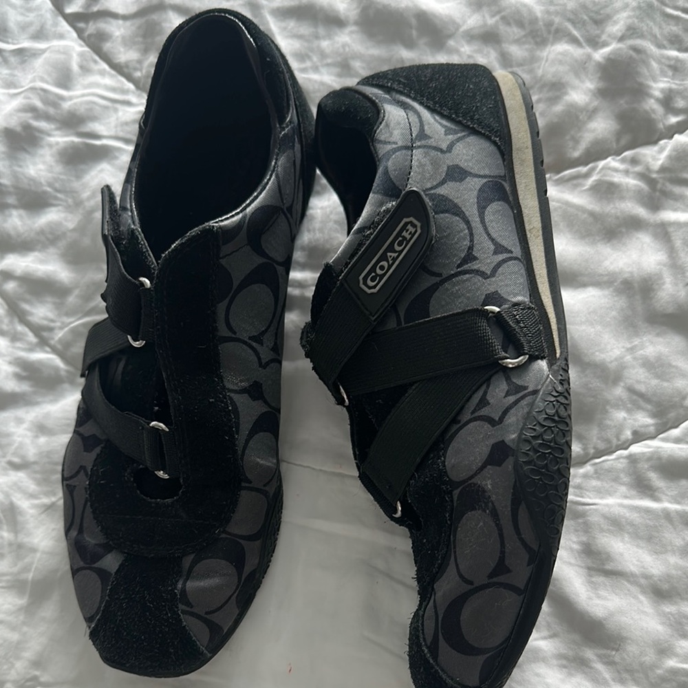 Coach Black and Gray Slip-On Sneakers